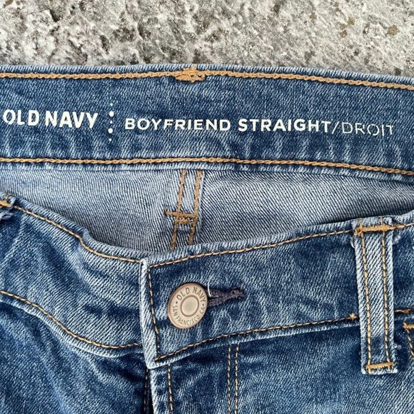 Old Navy Women Jeans Ripped Boyfriend Straight Denim Cotton Jean Size 6 Reg - Picture 6 of 9
